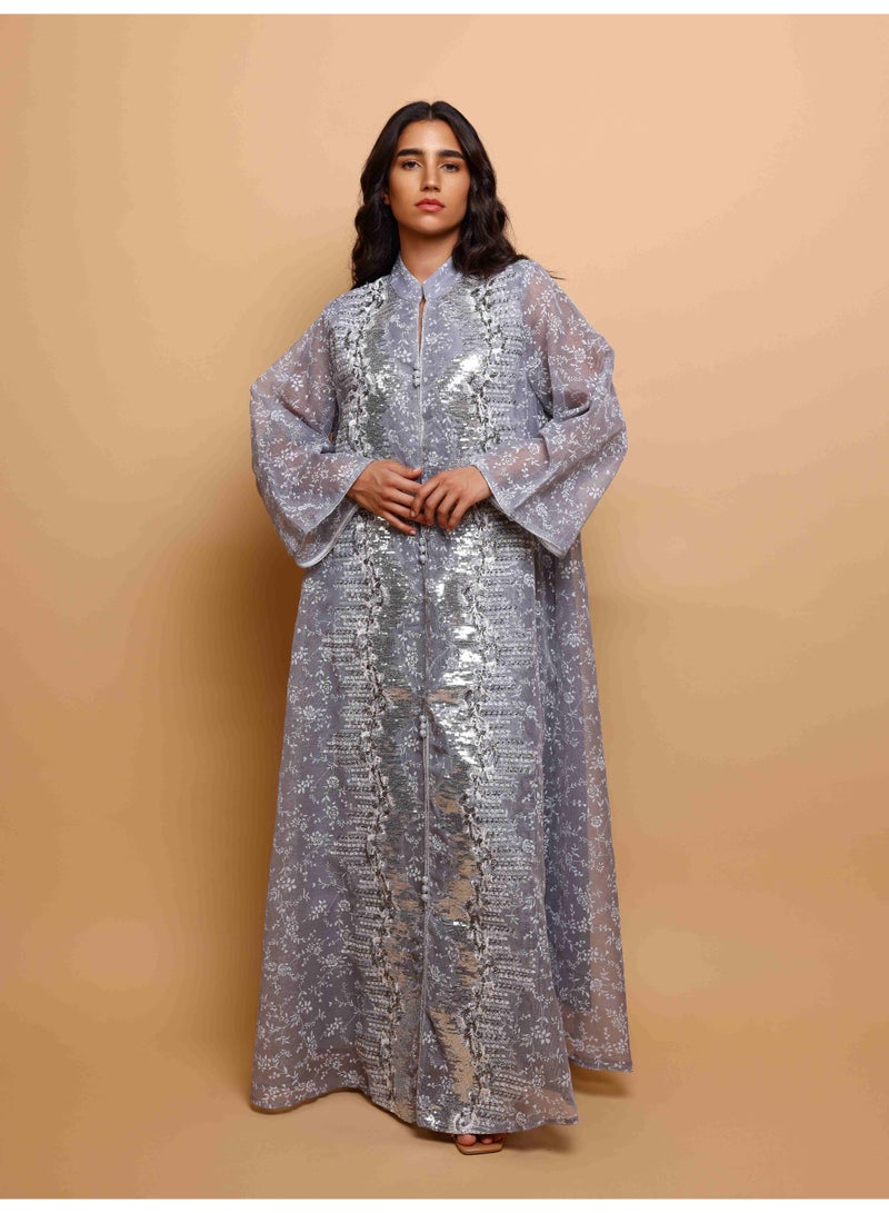 اكسا جلابية اككسا نور IK4034 رمادي - Image 1